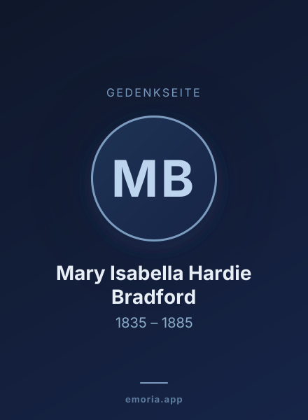Gedenkportrait von Mary Isabella Hardie Bradford