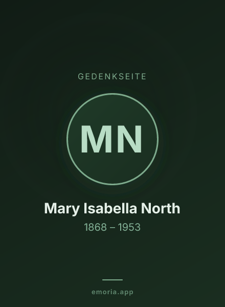 Gedenkportrait von Mary Isabella North