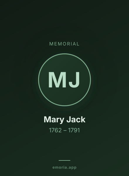 Memorial portrait of Mary Jack
