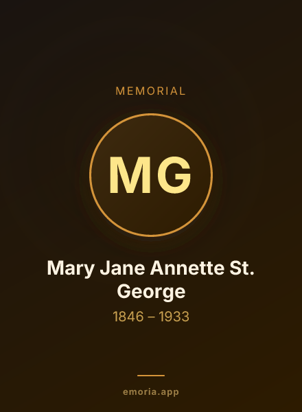 Memorial portrait of Mary Jane Annette St. George