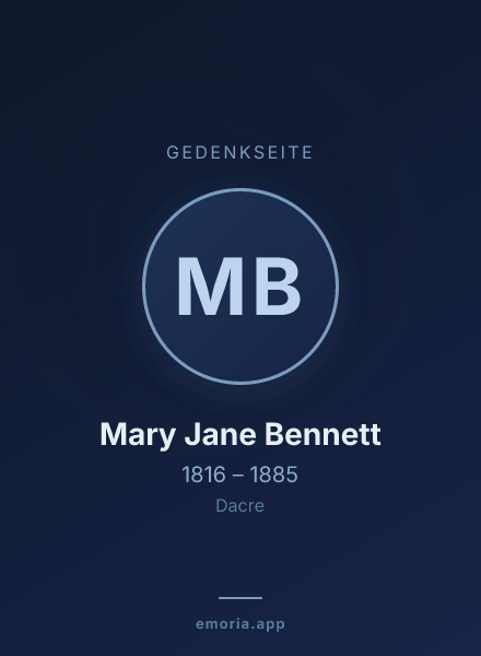 Gedenkportrait von Mary Jane Bennett