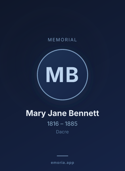 Memorial portrait of Mary Jane Bennett