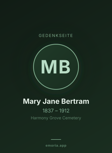 Gedenkportrait von Mary Jane Bertram