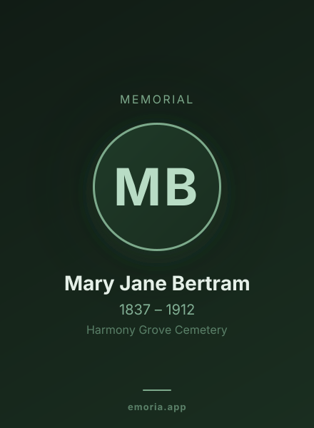 Memorial portrait of Mary Jane Bertram