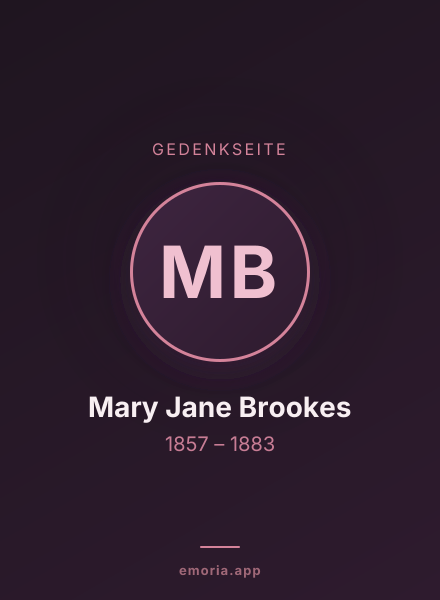 Gedenkportrait von Mary Jane Brookes