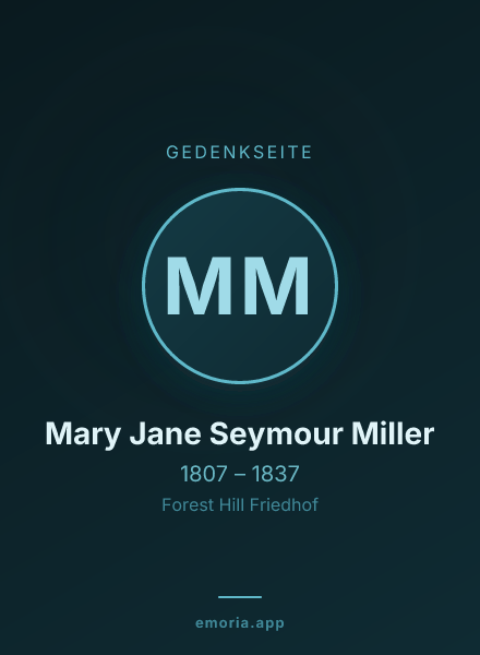 Gedenkportrait von Mary Jane Seymour Miller