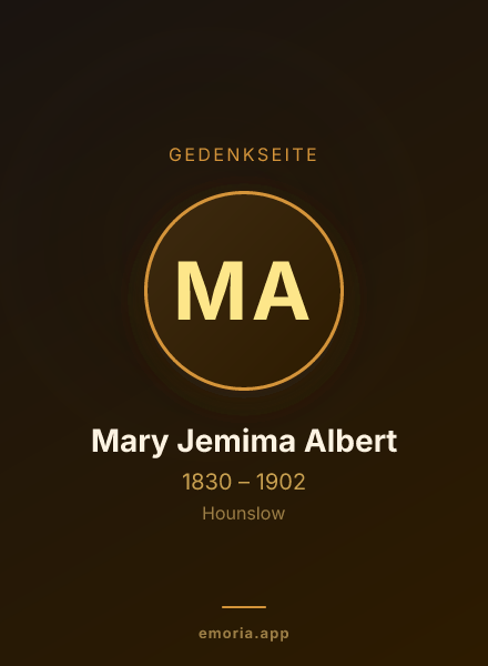 Gedenkportrait von Mary Jemima Albert