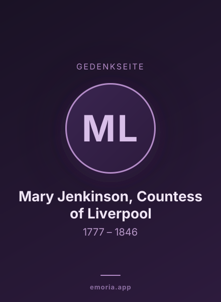 Gedenkportrait von Mary Jenkinson, Countess of Liverpool