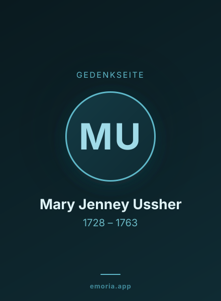 Gedenkportrait von Mary Jenney Ussher