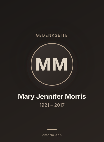 Gedenkportrait von Mary Jennifer Morris