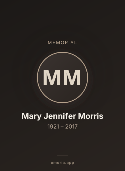 Memorial portrait of Mary Jennifer Morris