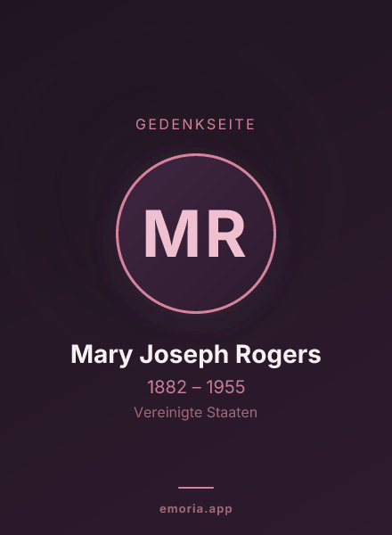 Gedenkportrait von Mary Joseph Rogers