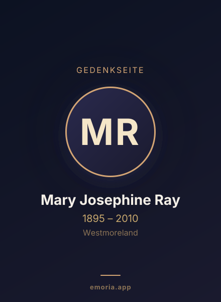 Gedenkportrait von Mary Josephine Ray