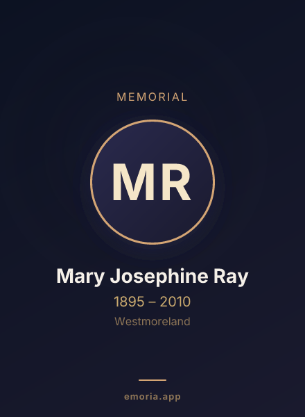 Memorial portrait of Mary Josephine Ray