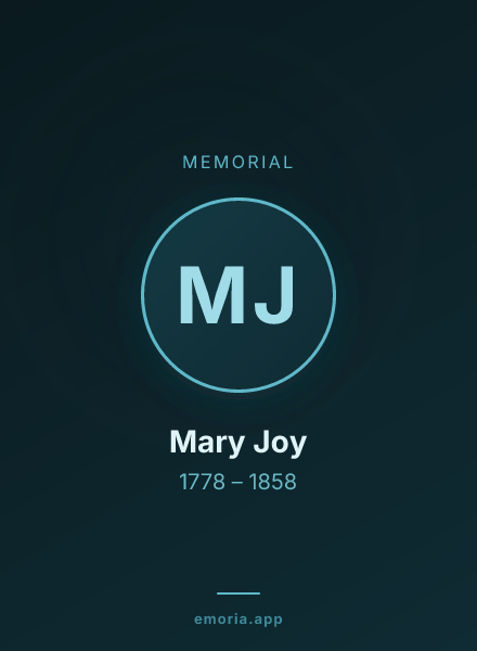 Memorial portrait of Mary Joy