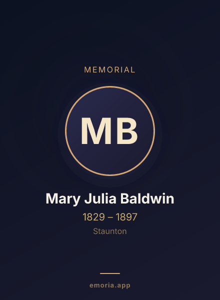 Memorial portrait of Mary Julia Baldwin