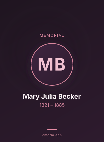 Memorial portrait of Mary Julia Becker
