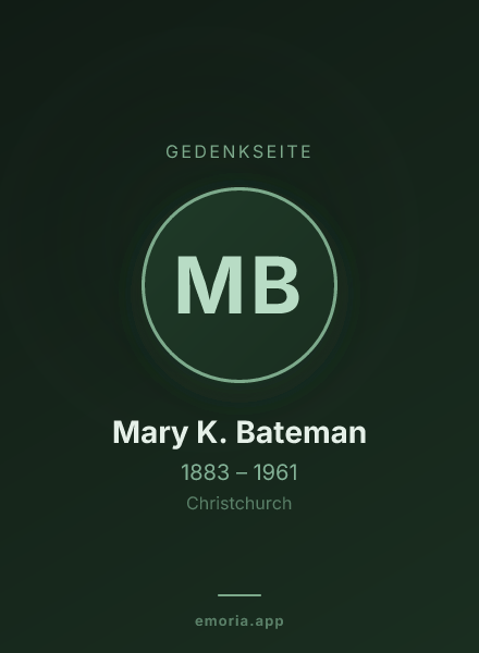 Gedenkportrait von Mary K. Bateman