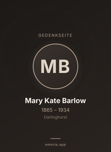 Gedenkportrait von Mary Kate Barlow