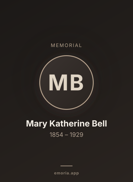Memorial portrait of Mary Katherine Bell
