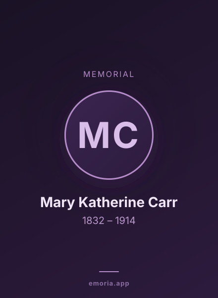 Memorial portrait of Mary Katherine Carr