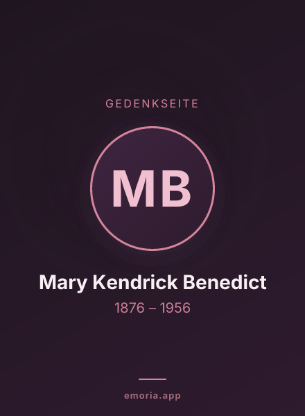 Gedenkportrait von Mary Kendrick Benedict