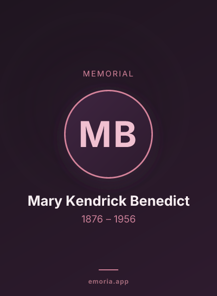Memorial portrait of Mary Kendrick Benedict