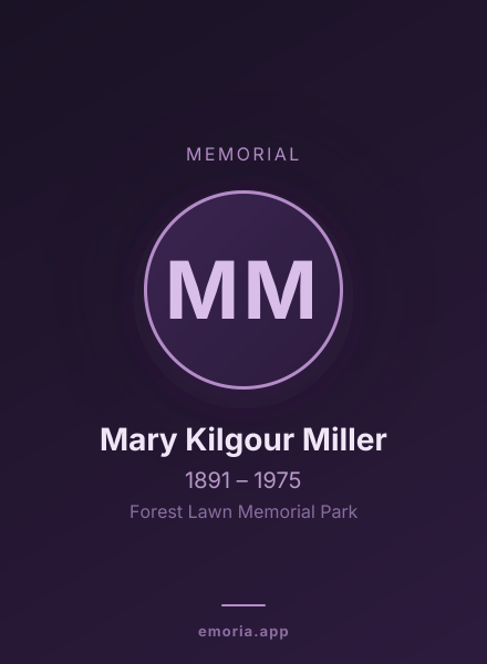 Memorial portrait of Mary Kilgour Miller