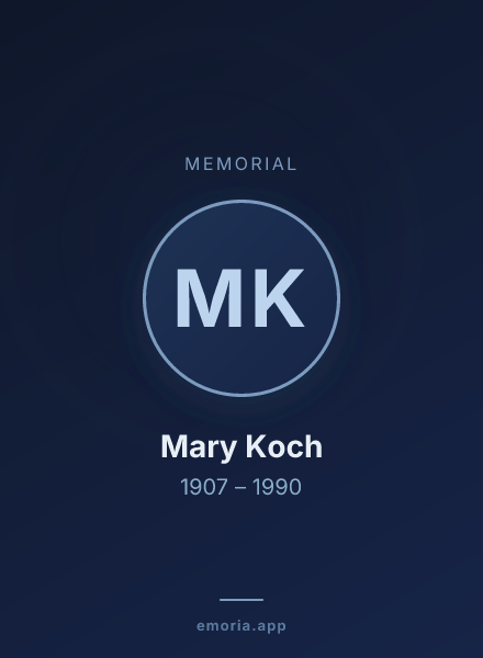Memorial portrait of Mary Koch