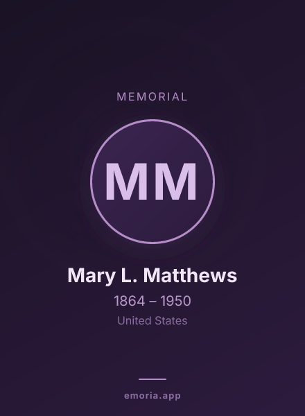 Memorial portrait of Mary L. Matthews