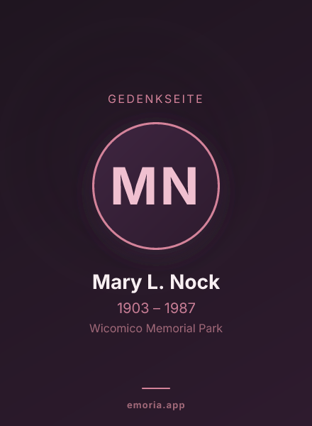 Gedenkportrait von Mary L. Nock