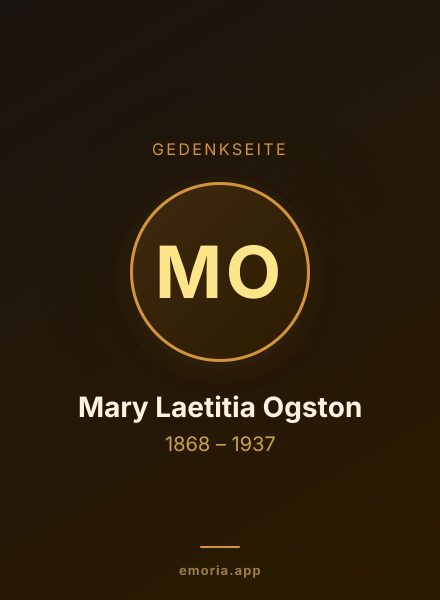 Gedenkportrait von Mary Laetitia Ogston