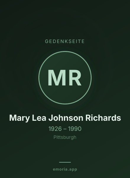 Gedenkportrait von Mary Lea Johnson Richards