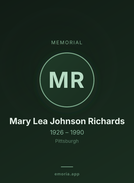 Memorial portrait of Mary Lea Johnson Richards