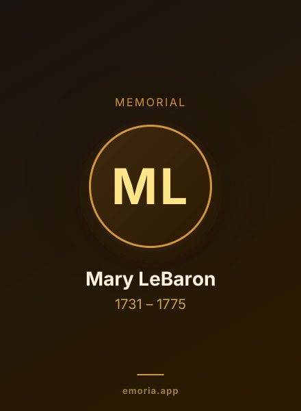 Memorial portrait of Mary LeBaron