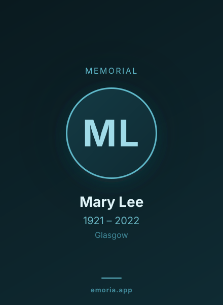 Memorial portrait of Mary Lee