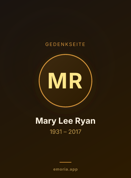 Gedenkportrait von Mary Lee Ryan