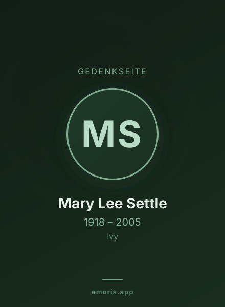 Gedenkportrait von Mary Lee Settle