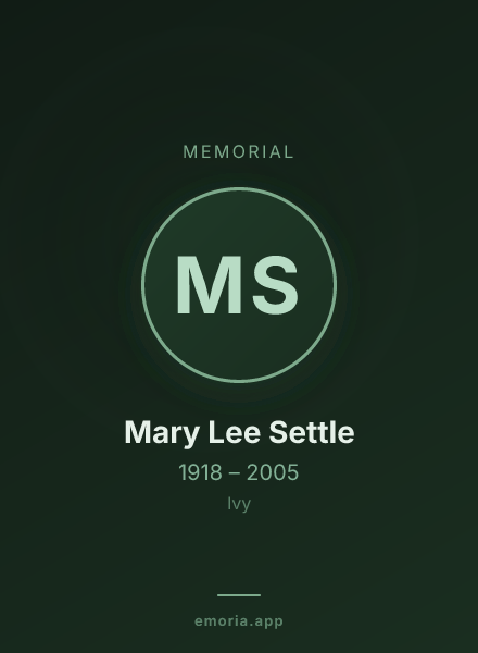 Memorial portrait of Mary Lee Settle