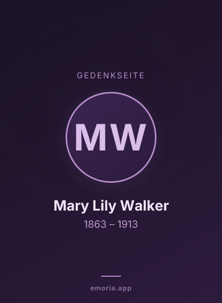 Gedenkportrait von Mary Lily Walker