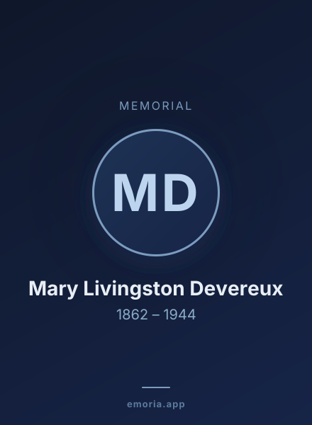 Memorial portrait of Mary Livingston Devereux