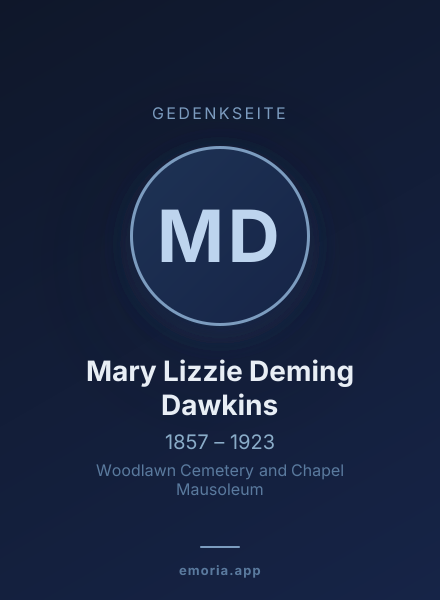 Gedenkportrait von Mary Lizzie Deming Dawkins