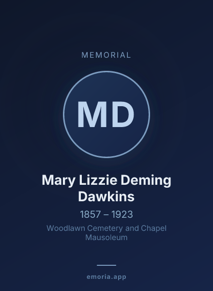Memorial portrait of Mary Lizzie Deming Dawkins
