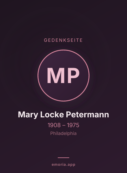 Gedenkportrait von Mary Locke Petermann