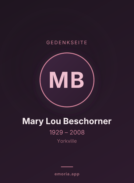 Gedenkportrait von Mary Lou Beschorner