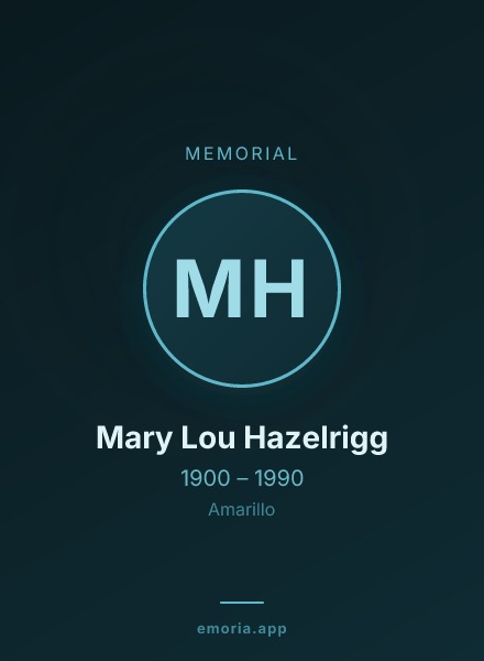 Memorial portrait of Mary Lou Hazelrigg