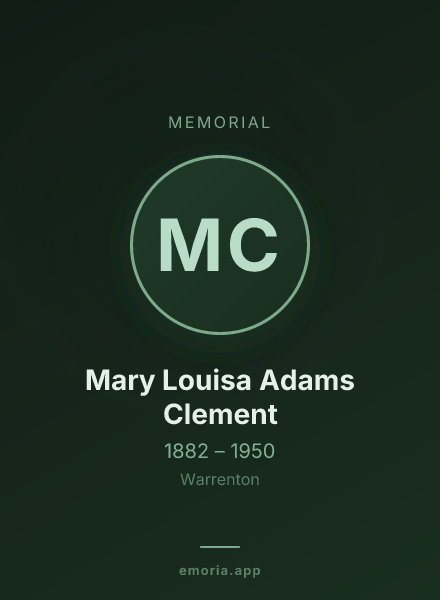 Memorial portrait of Mary Louisa Adams Clement