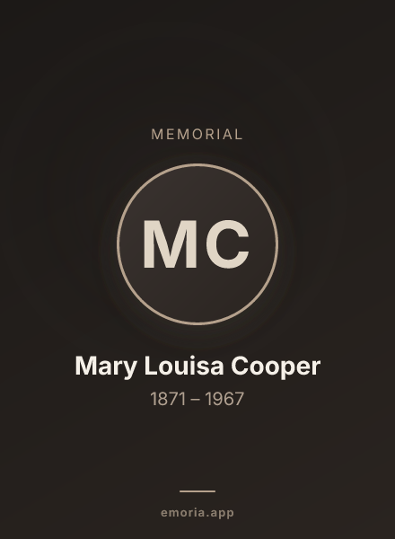Memorial portrait of Mary Louisa Cooper