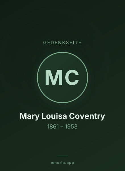 Gedenkportrait von Mary Louisa Coventry