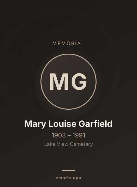 Memorial portrait of Mary Louise Garfield